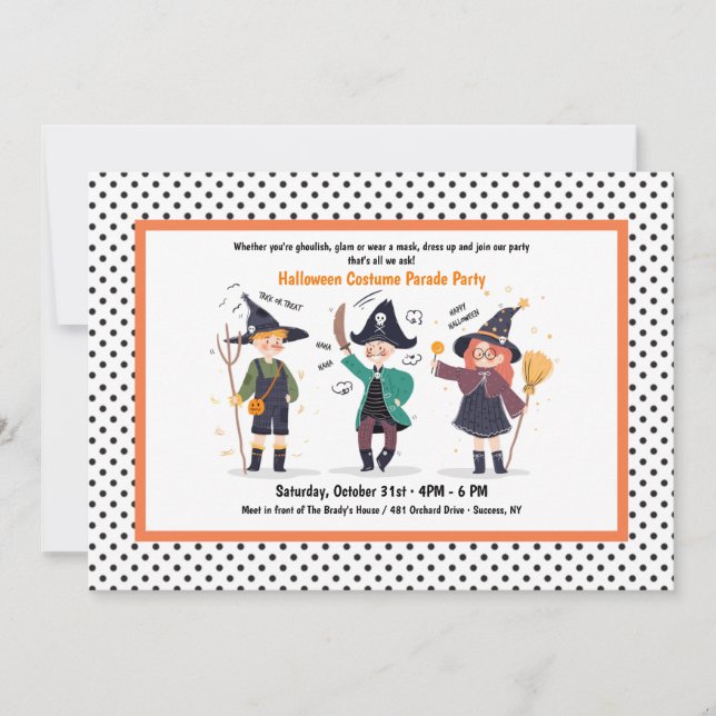 Halloween Characters Costume Party Parade Invitation (Front)