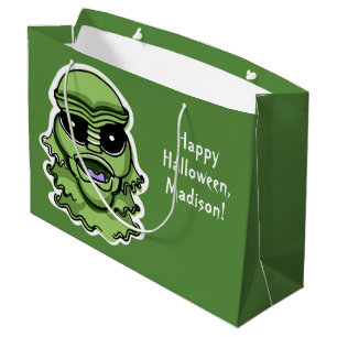 Halloween Characters custom text large gift bag