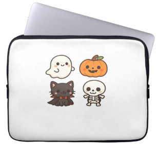 Halloween Characters – Ghost, Pumpkin, Black Cat & Laptop Sleeve
