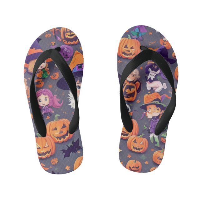 Halloween Characters Kid's Jandals (Footbed)