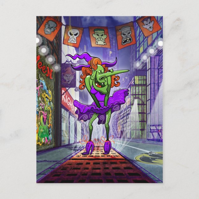 Halloween Charming Witch Postcard (Front)