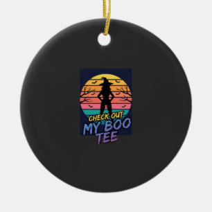Halloween Check Out My Boo Tee Design_1 Ceramic Tree Decoration