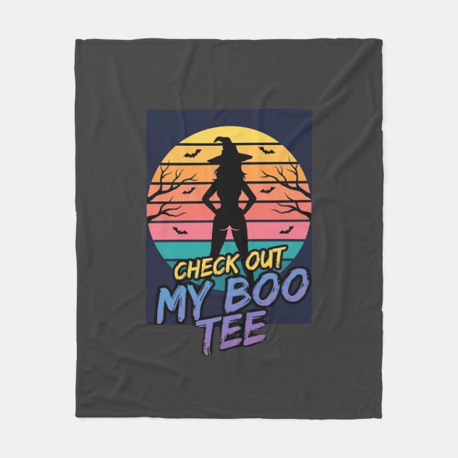 Halloween Check Out My Boo Tee Design_1 Fleece Blanket (Front)