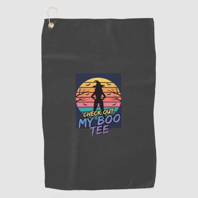 Halloween Check Out My Boo Tee Design_1 Golf Towel (Front)