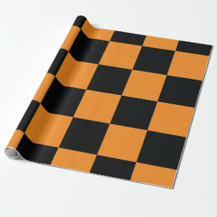 Halloween Checkers Pattern Wrapping Paper