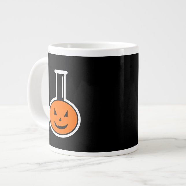 Halloween Chemistry Pumpkin Giant Coffee Mug (Front Left)