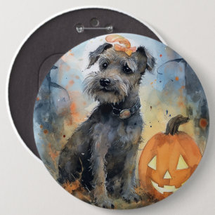 Halloween Chesapeake Bay Terrier With Pumpkins 6 Cm Round Badge