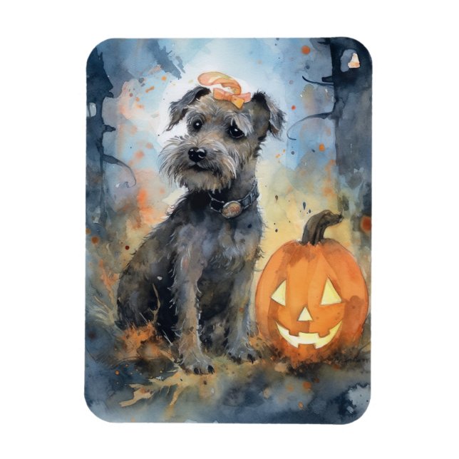 Halloween Chesapeake Bay Terrier With Pumpkins Magnet (Vertical)