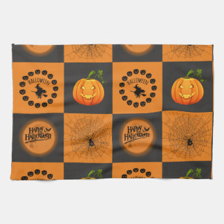 Halloween Chessboard Tea Towel