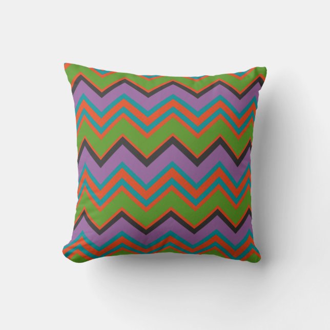 Halloween Chevron Pattern  Cushion (Front)