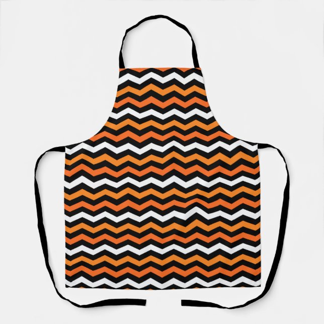 Halloween Chevron Stripe Apron (Front)