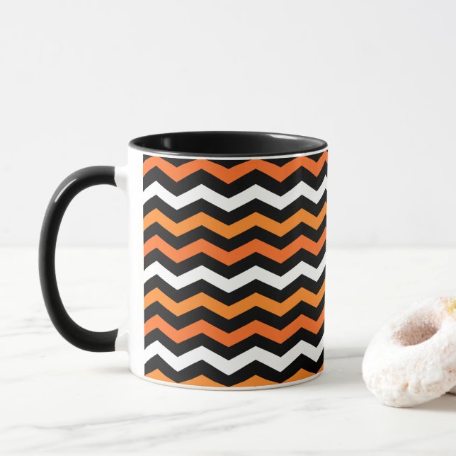 Halloween Chevron Stripe Mug (With Donut)