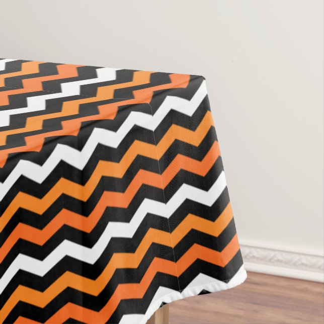 Halloween Chevron Stripe Tablecloth (In Situ)