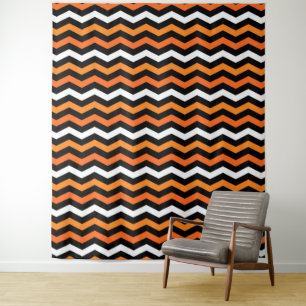 Halloween Chevron Stripes Tapestry