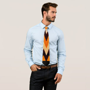 Halloween Chevron Zigzag Pattern – Orange & Black Tie