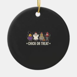 Halloween Chick or Treat Funny Chicken Costume Des Ceramic Tree Decoration