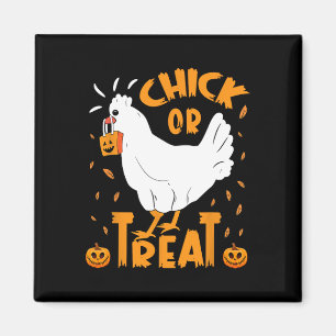 Halloween Chick Or Treat Funny Halloween Chicken C Magnet