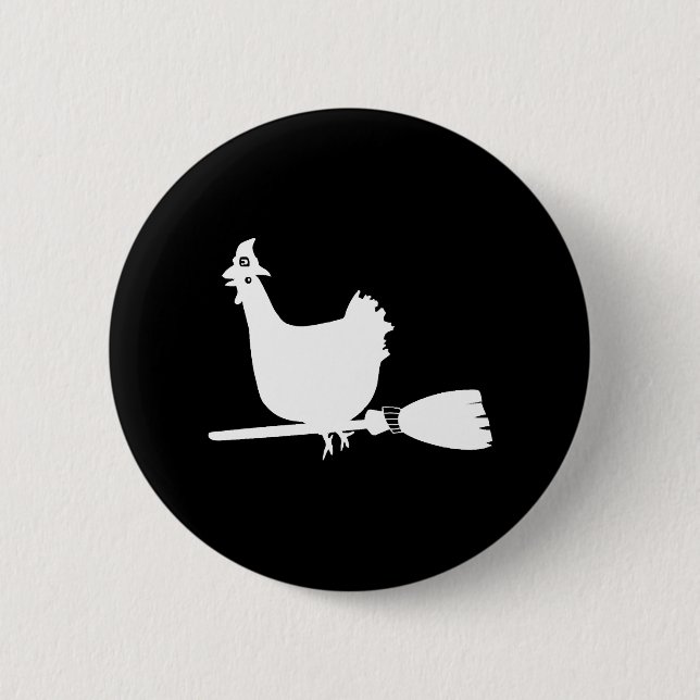 Halloween Chicken Chickens Witch Funny Gift 6 Cm Round Badge (Front)