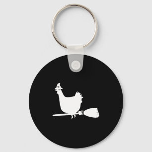 Halloween Chicken Chickens Witch Funny Gift Key Ring