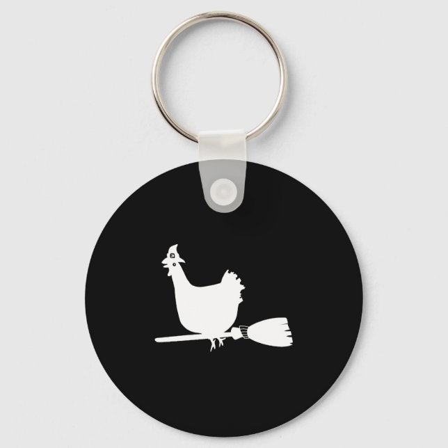 Halloween Chicken Chickens Witch Funny Gift Key Ring (Front)