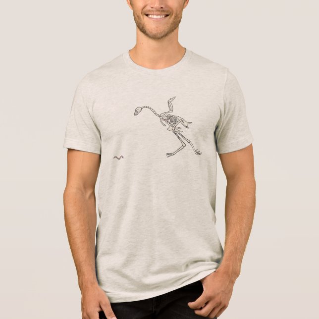 Halloween Chicken Skeletal Tri-Blend Shirt (Front)