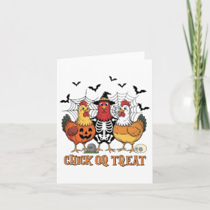 Halloween Chicken Skeleton Chick Or Treat Spooky S Card