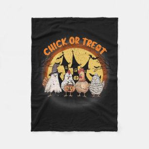 Halloween Chicken Skeleton Chick Or Treat Spooky S Fleece Blanket