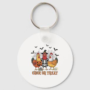Halloween Chicken Skeleton Chick Or Treat Spooky S Key Ring