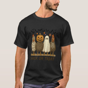 Halloween Chicken Skeleton Chick Or Treat Spooky S T-Shirt