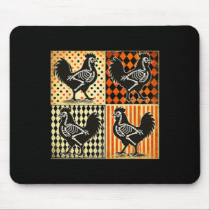 Halloween Chicken Skeleton Chicken Farm Animal Spo Mouse Pad