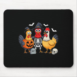 Halloween Chicken Witch Skeleton Pumpkin Men Women Mouse Pad