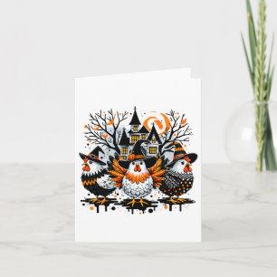 Halloween Chickens Farmer Chicken Girl  Card
