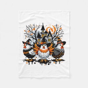 Halloween Chickens Farmer Chicken Girl  Fleece Blanket