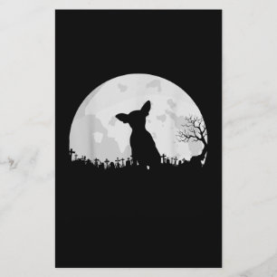 Halloween Chihuahua Costume Gift Moon Funny Stationery
