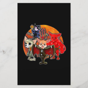 Halloween Chihuahua Costume Mummy Evil Witch Pumpk Stationery