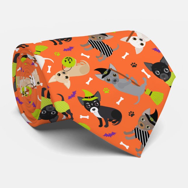 Halloween Chihuahua Neck Tie (Rolled)