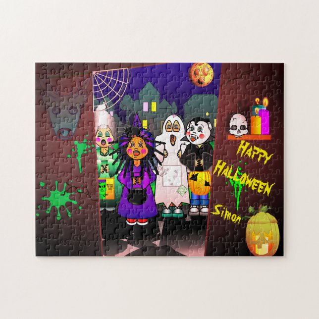 Halloween Children Tick Or Treating Jigsaw Puzzle (Horizontal)