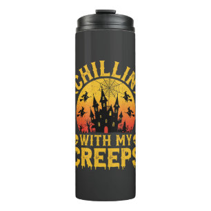 Halloween Chillin With My Creeps Haunted Castle De Thermal Tumbler