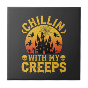 Halloween Chillin With My Creeps Haunted Castle De Tile