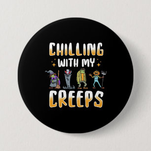 Halloween Chilling With Creeps 7.5 Cm Round Badge