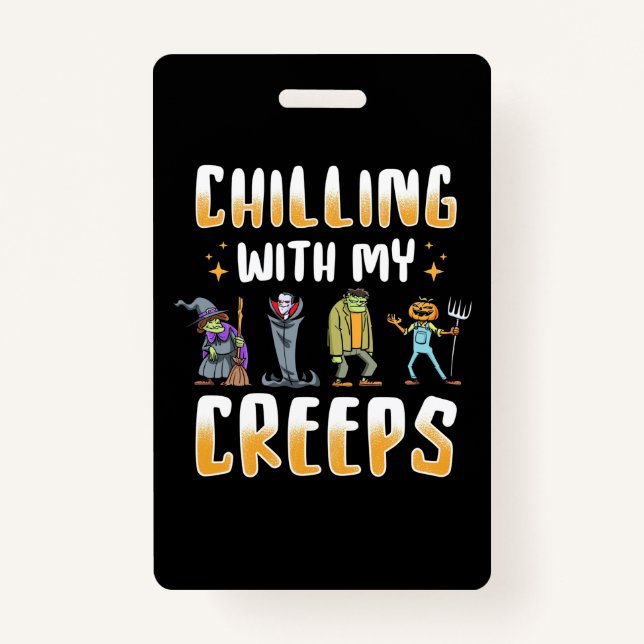 Halloween Chilling With Creeps ID Badge (Front)