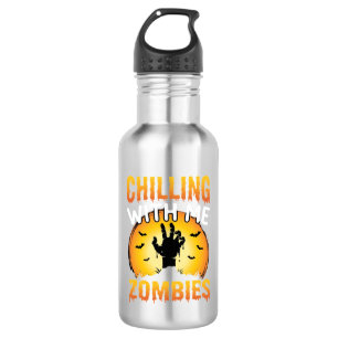 Halloween Chilling With Me Zombies Graphic 532 Ml Water Bottle