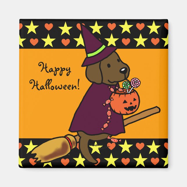 Halloween Chocolate Labrador Cartoon 1 Magnet (Front)