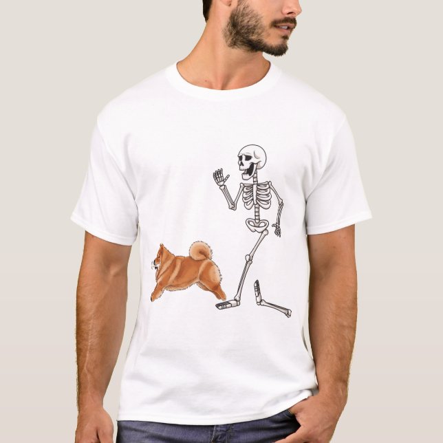  Halloween Chow Chow And Skeleton Long Sleeve T-Shirt (Front)