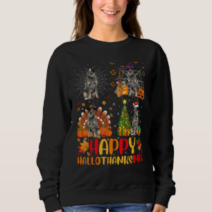 Halloween Christmas  Blue Heeler Dog Hallothanksma Sweatshirt
