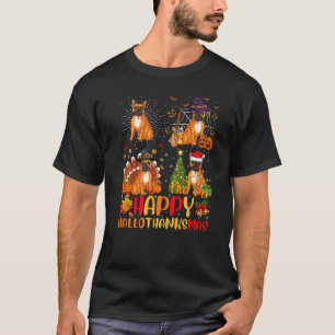 Halloween Christmas  French Bulldog Hallothanksmas T-Shirt