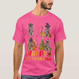 Halloween Christmas Funny Schnauzer Dog Hallothank T-Shirt