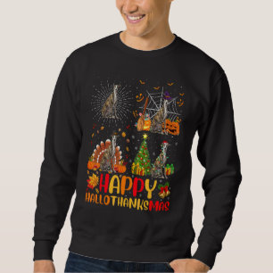 Halloween Christmas Greyhound Dog Hallothanksmas Sweatshirt