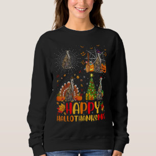 Halloween Christmas Greyhound Dog Hallothanksmas Sweatshirt