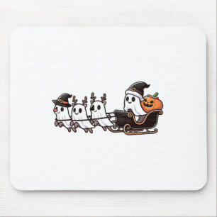 Halloween Christmas Santa's Reindeer Ghost Happy G Mouse Pad